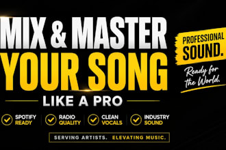 professionally mix and master your song for spotify, apple music and radio