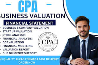do business valuation startup company valuation equity and financial analysis