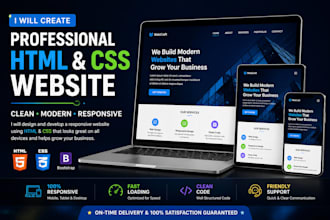 create a responsive HTML CSS website