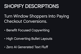 write shopify product description copy