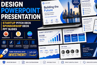 design powerpoint presesentation, startup pitch deck, sponsorship deck ppt slide