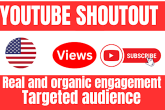 shoutout youtube channel video promotion to USA 100m views for video marketing