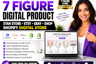 setup 7figure stan store digital product etsy ebay shop shopify digital store
