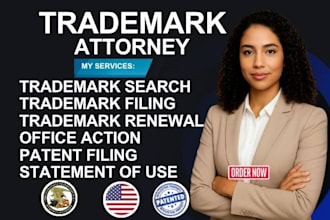 do trademark registration, office action, sou as US licensed attorney
