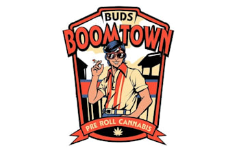 design boom town buds pre roll logo