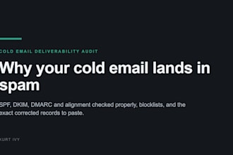 audit your cold email setup and tell you why you land in spam