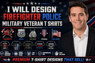 design custom t shirts for firefighter police military shirts design