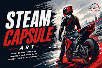 design steam capsule art, game banner, and store page header