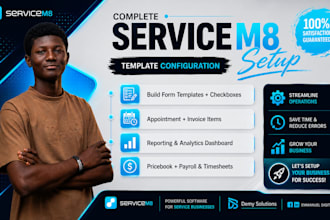 design custom servicem8 form template, invoice template design, servicem8 report