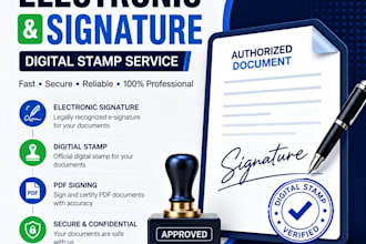 apply my electronic signature and digital stamp to the document and draw
