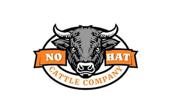 design awesome hat cattle beef brand logo