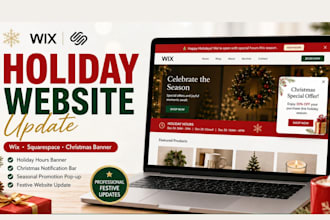 design wix squarespace hoilday hours banner notification update ecommerce store