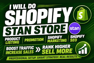 do shopify stan store product listing promotion shopify marketing shopify SEO
