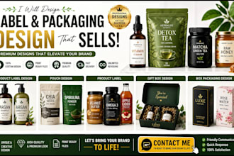 do label design, pouch design, product label, gift box ,packaging design