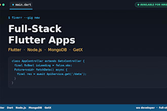 develop a flutter app with getx and node js backend