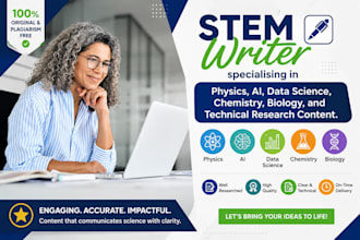 write chemistry, biology and physics research articles and reports in science