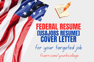 write a professional ats   federal resume for usajobs jobs