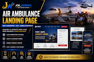 design high converting air ambulance landing page for medical transport