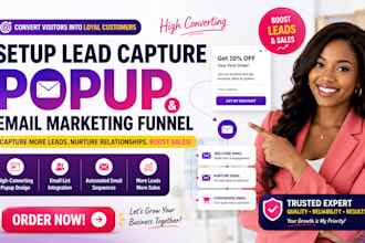 setup lead capture popup and email marketing funnel