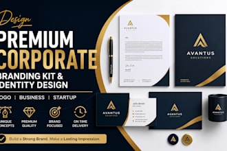 design premium cooperate branding kit identity logo bussiness startup