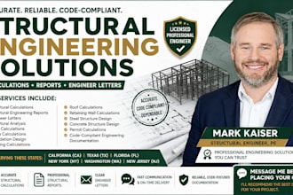 provide structural calculation report, engineering letter and report in tx, fl