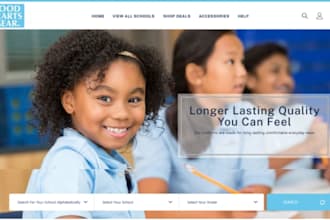 design wix school uniform store website school uniform shop website