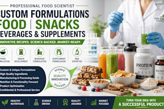 develop custom food, beverage, snack and supplement formulations