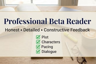 professionally beta read your manuscript