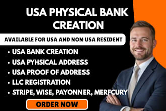 create USA business bank for llc owner, USA physical address and proof of addres