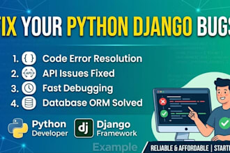 fix python django bugs, API issues, and backend errors fast