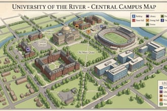 design campus maps for colleges, universities, school and office directories