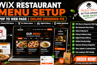 wix restaurant menu setup pdf to web page online ordering fix digital delivery