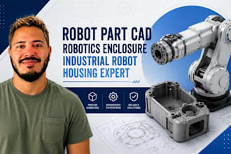 design robot part cad, robotics enclosure, industrial robot housing expert