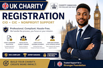 register your UK charity, nonprofit, cic, and charity commission application