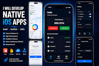 develop a native ios app using swift, swiftui and uikit