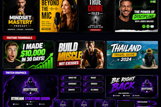 design podcast artwork, podcast, podcast cover art, youtube thumbnail and twitch