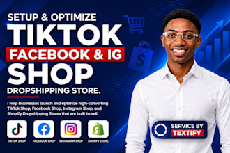 setup tiktok shop facebook shop shopify dropshipping store instagram shop