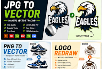 manually vector trace logo to ai, eps, svg from jpg or png