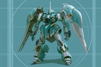make  gundam character  illustration and robot art