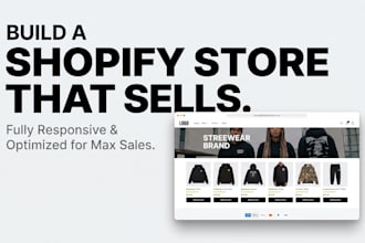 build shopify store, redesign shopify store, shopify website