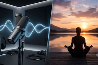 record guided meditation, affirmation, mindfulness, calming voice over narration
