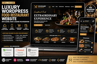 luxury wordpress food restaurant website clover toast square pos integration