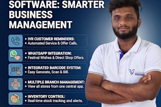 develop custom billing software with inventory and whatsapp alert