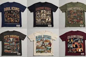 design vintage bootleg style merch and t shirt graphics