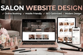 design a modern salon, nail salon, spa or beauty website with online book