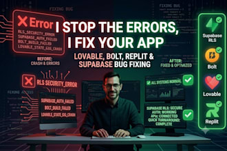 fix bugs in your lovable, bolt, replit, or supabase app