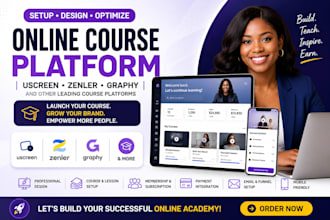 set up and design your uscreen zenler or graphy online course platform