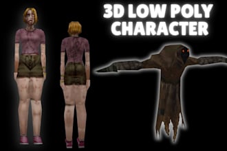 do ps1 psx ps2 lowpoly retro horror creepy survival game character model