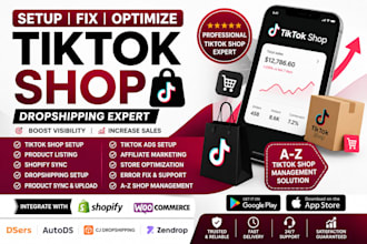 setup tiktok shop, fix dropshipping, product listing, shopify sync