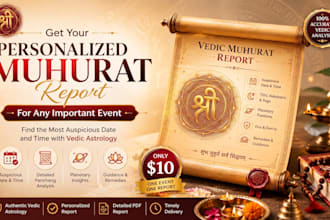 create a personalized auspicious muhurat report using vedic astrology